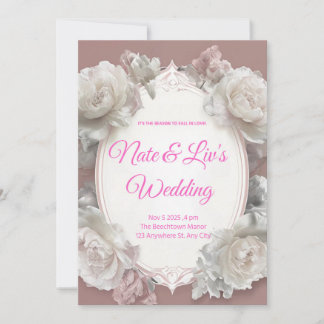 Convite De Casamento Floral Elegante