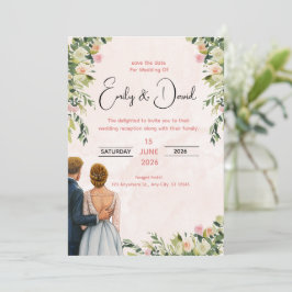 Convite de Casamento Floral Elegante