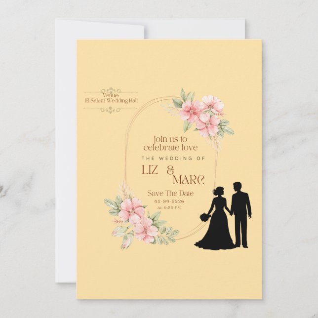 Convite De Casamento Floral Elegante (Frente)