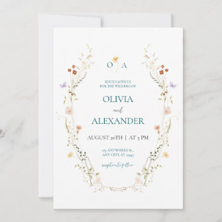 Convite de Casamento Floral Elegante