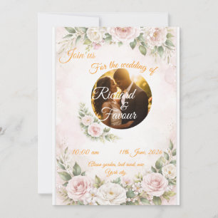 Convite de Casamento Floral Elegante