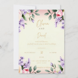 Convite De Casamento Floral Elegante | Aquarela