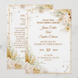 Convite de Casamento Floral Elegante – Cartão Mode