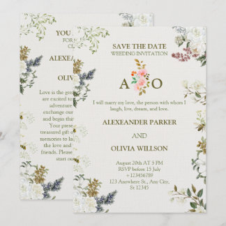 Convite de Casamento Floral Elegante – CARTÃO Mode