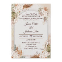 Convite de Casamento Floral Elegante Cartão Modern