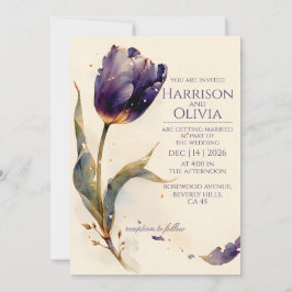 Convite de Casamento Floral Elegante com Aquarela