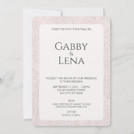 Convite de Casamento Floral Elegante com Peônia Ro