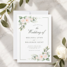 Convite de Casamento Floral Elegante com Sage Bran