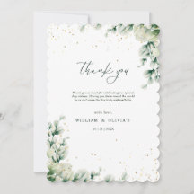 Convite de Casamento Floral Elegante com Verde Euc