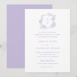 Convite de Casamento Floral Elegante Crista de Hor