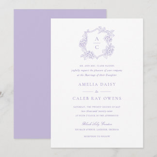 Convite de Casamento Floral Elegante Crista de Hor