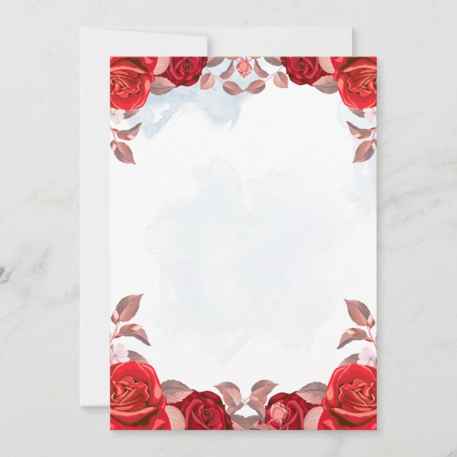 Convite de Casamento Floral Elegante Design (Frente)