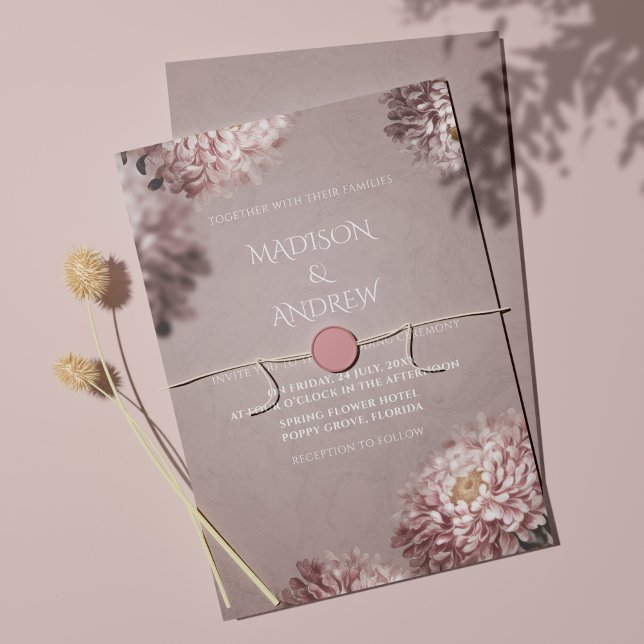 Convite de Casamento Floral Elegante Moderno (Criador carregado)
