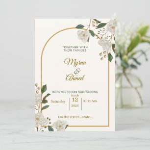 Convite de Casamento Floral Elegante para Rufus &