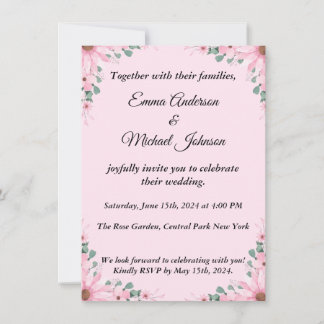 Convite De Casamento Floral Elegante | Personalizá