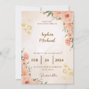 Convite De Casamento Floral Elegante   T personali