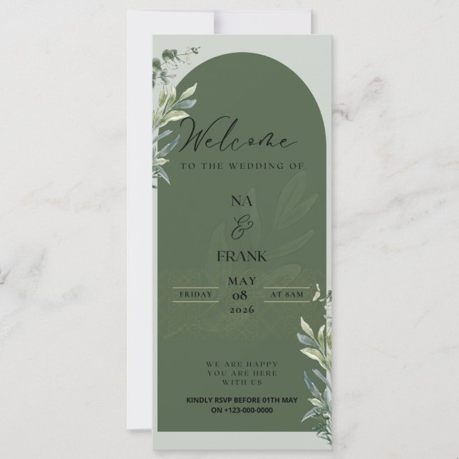 Convite de Casamento Floral Elegante TigerNa (Frente)
