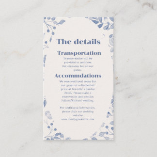 Convite de Casamento Floral em Aquarela Azul Empoe