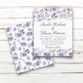 Convite de Casamento Floral em Aquarela Boho com O