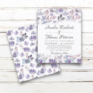 Convite de Casamento Floral em Aquarela Boho com O