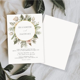 Convite de Casamento Floral em Aquarela com Círcul
