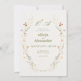 Convite de Casamento Floral em Aquarela de Luxo | 