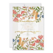 Convite de Casamento Floral em Aquarela Elegante |