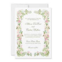 Convite de Casamento Floral em Aquarela Elegante