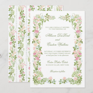 Convite de Casamento Floral em Aquarela Elegante