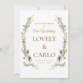 Convite de Casamento Floral em Aquarela Elegante