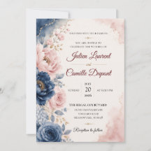 Convite de Casamento Floral em Aquarela Elegante
