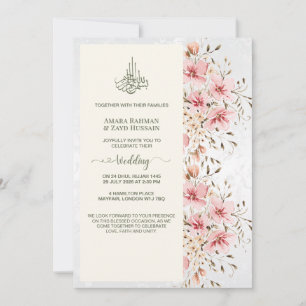 Convite de Casamento Floral em Aquarela Elegante