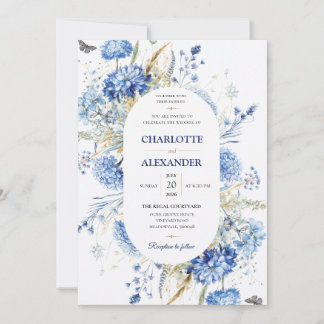 Convite de Casamento Floral em Aquarela Elegante