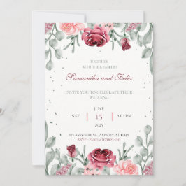 Convite de Casamento Floral em Aquarela Luxuriante