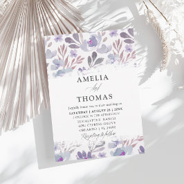Convite de Casamento Floral em Aquarela Rústica