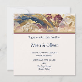 Convite de Casamento Floral em Aquarela Sombrio