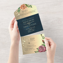 Convite de Casamento Floral em Madeira Rústica Tud