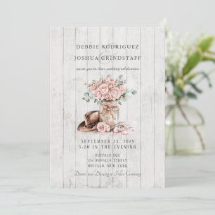 Convite de Casamento Floral em Pote de Pedra de Ma