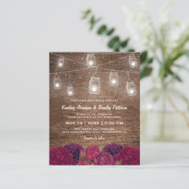 Convite de Casamento Floral em Pote de Pedra Rústi
