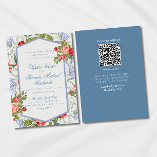 Convite de Casamento Floral em Script Cursivo Eleg