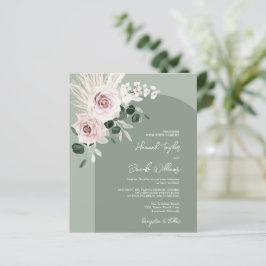 Convite de casamento Floral Eucalyptus