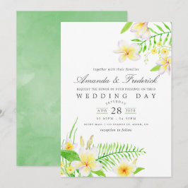 Convite de casamento Floral Exótico Frangipani Wat