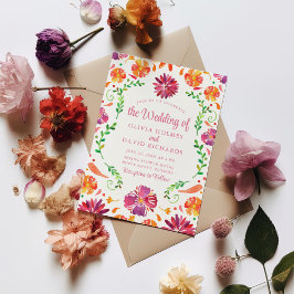 Convite de Casamento Floral Fiesta Mexicana Colori