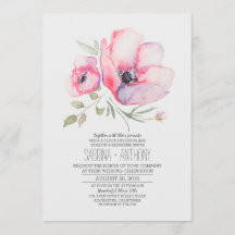Convite De Casamento Floral - Flores De Aquarela