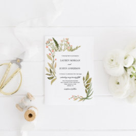 Convite de Casamento Floral Floresta Mágica