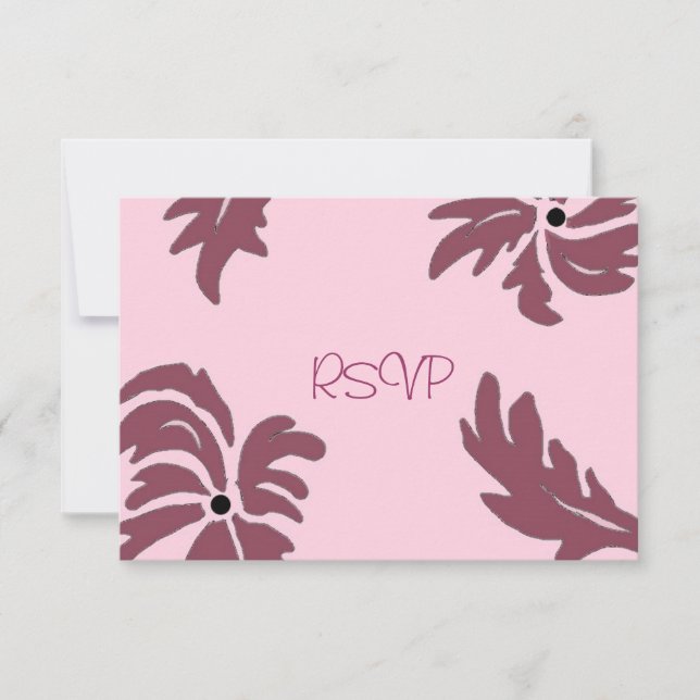Convite de Casamento Floral Framboesa Rosa (Frente)