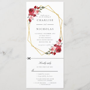 convite de casamento floral geométrico w rsvp