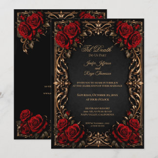 Convite de casamento Floral Gótico elegante