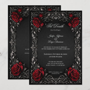 Convite de casamento Floral Gótico elegante