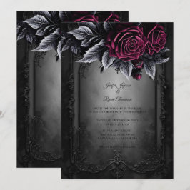 Convite de casamento Floral Gótico Romântico Sombr